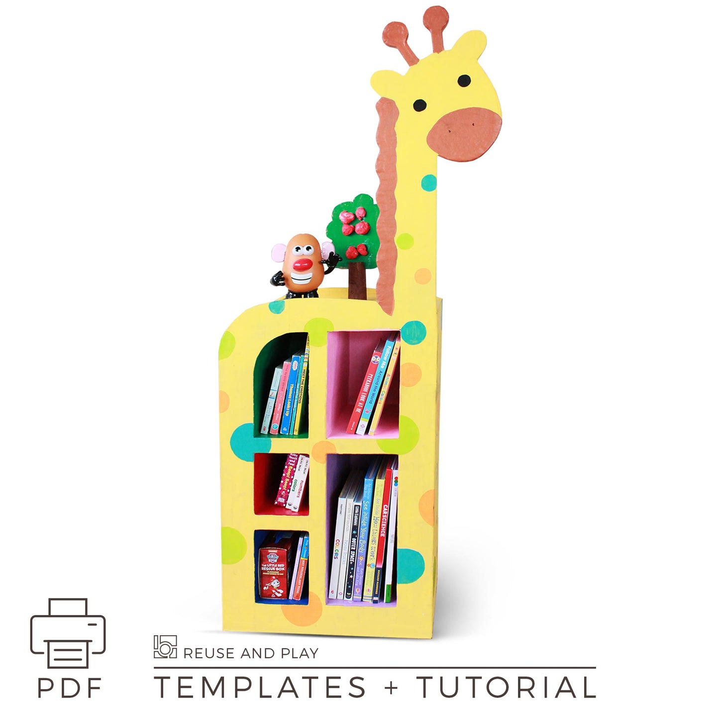 Kids Bookshelf "Giraffe". Templates