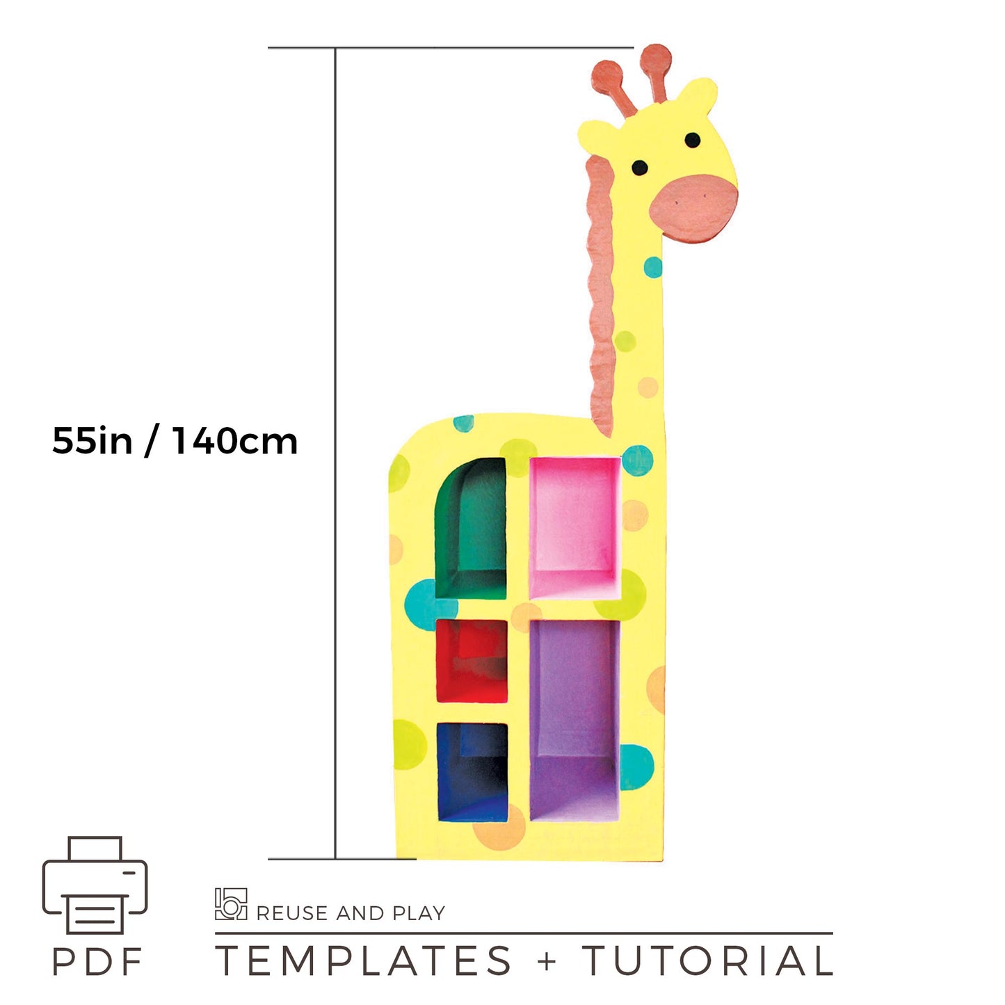 Kids Bookshelf "Giraffe". Templates