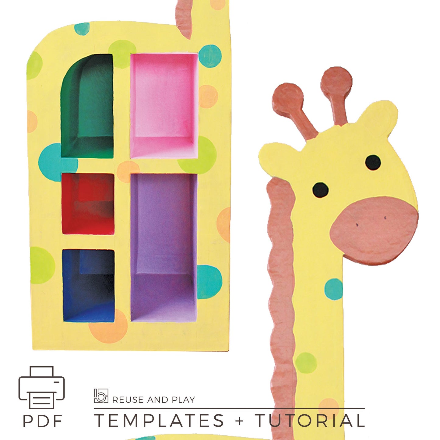 Kids Bookshelf "Giraffe". Templates