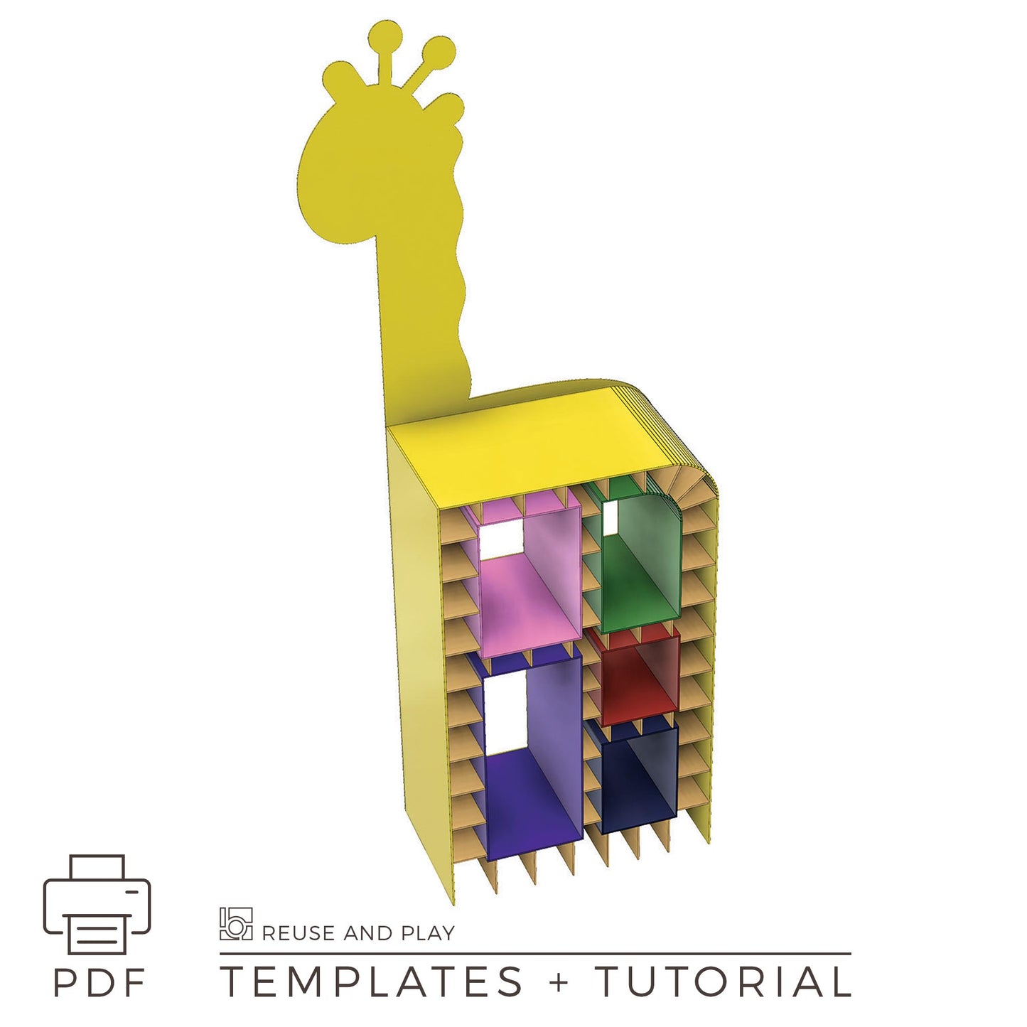 Kids Bookshelf "Giraffe". Templates