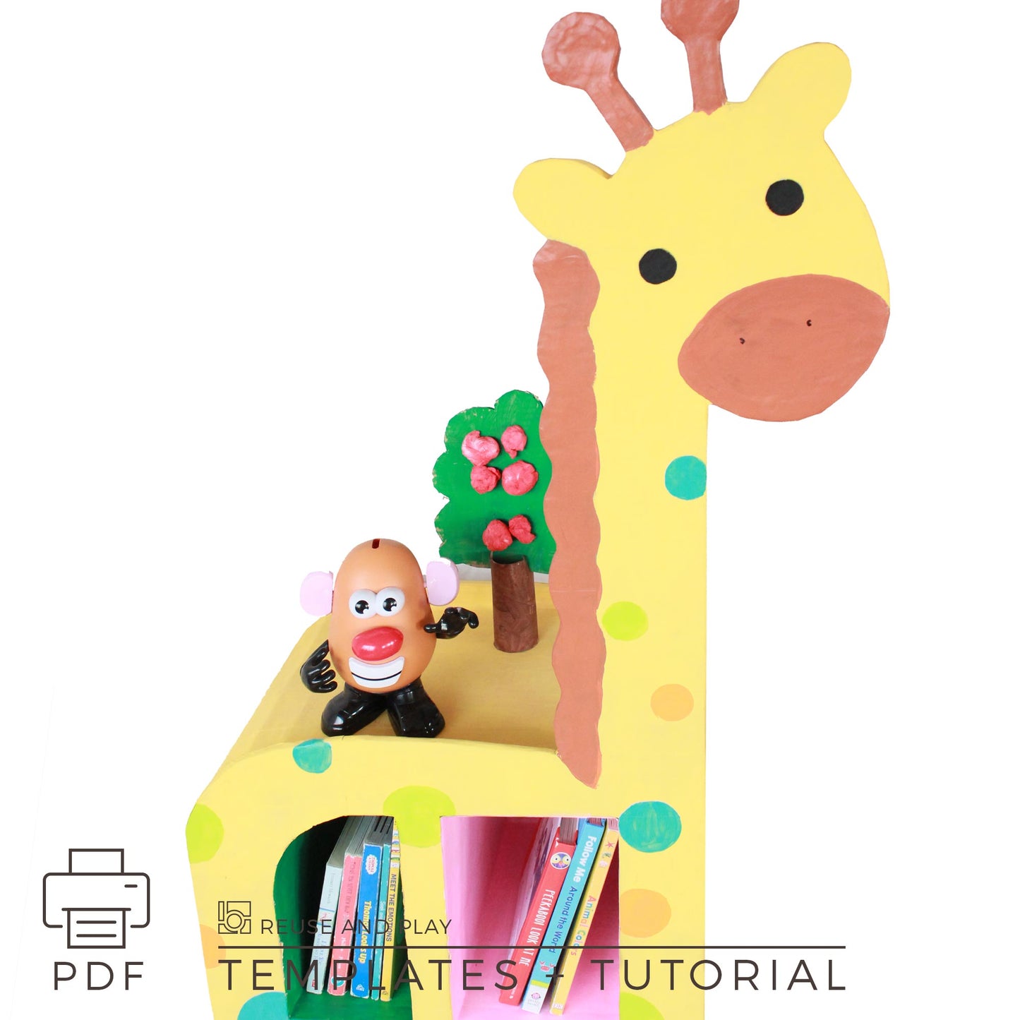 Kids Bookshelf "Giraffe". Templates