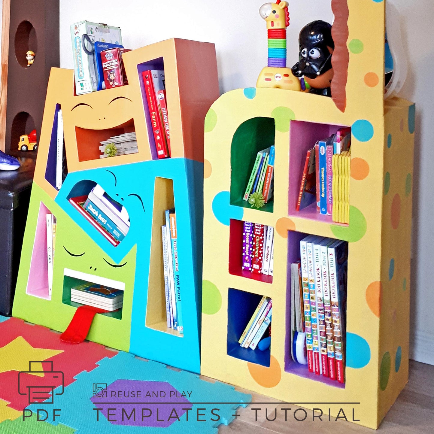 Kids Bookshelf "Giraffe". Templates